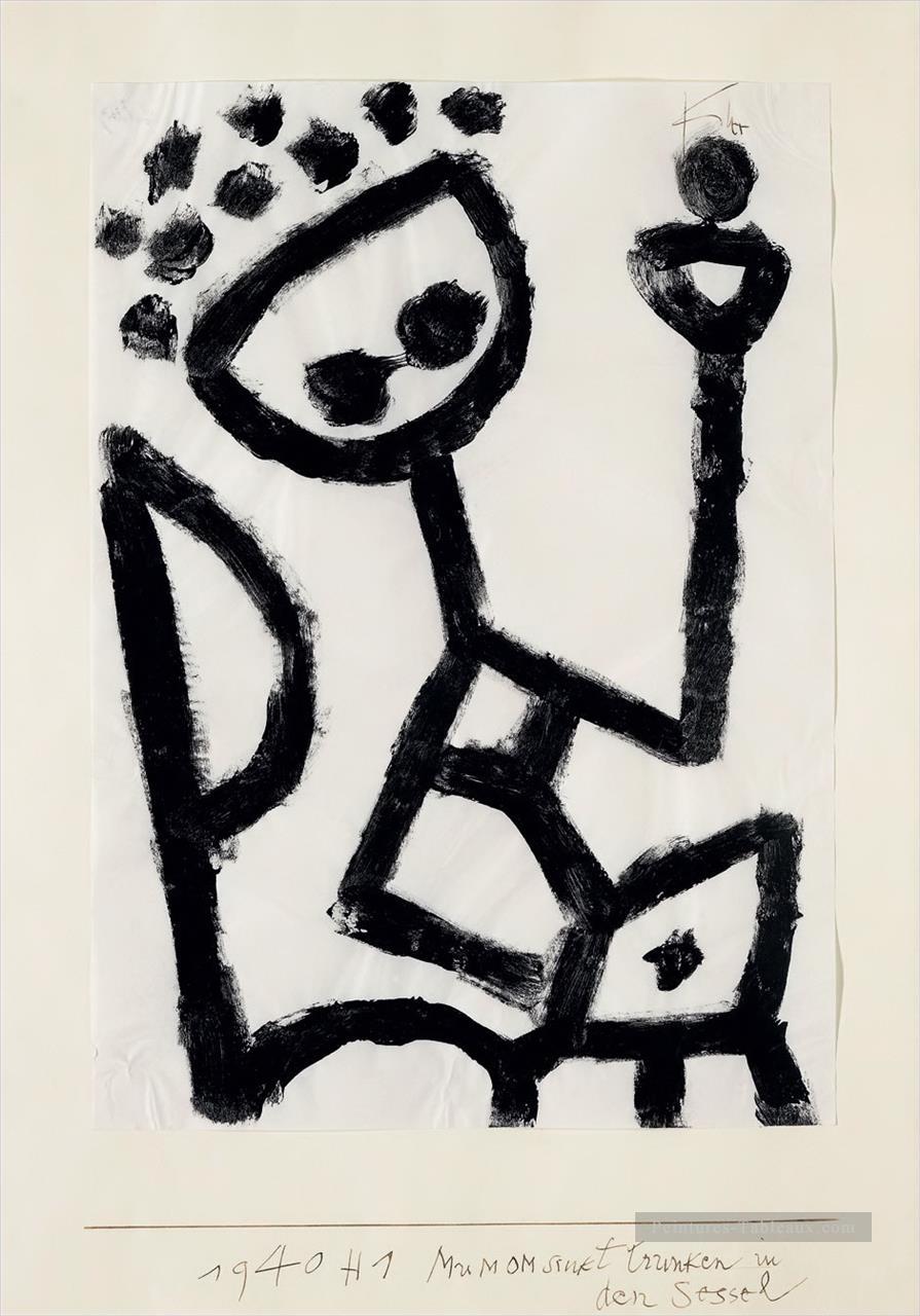 Mumon ivre tombe dans la chaise Expressionnisme abstrait Peintures à l'huile